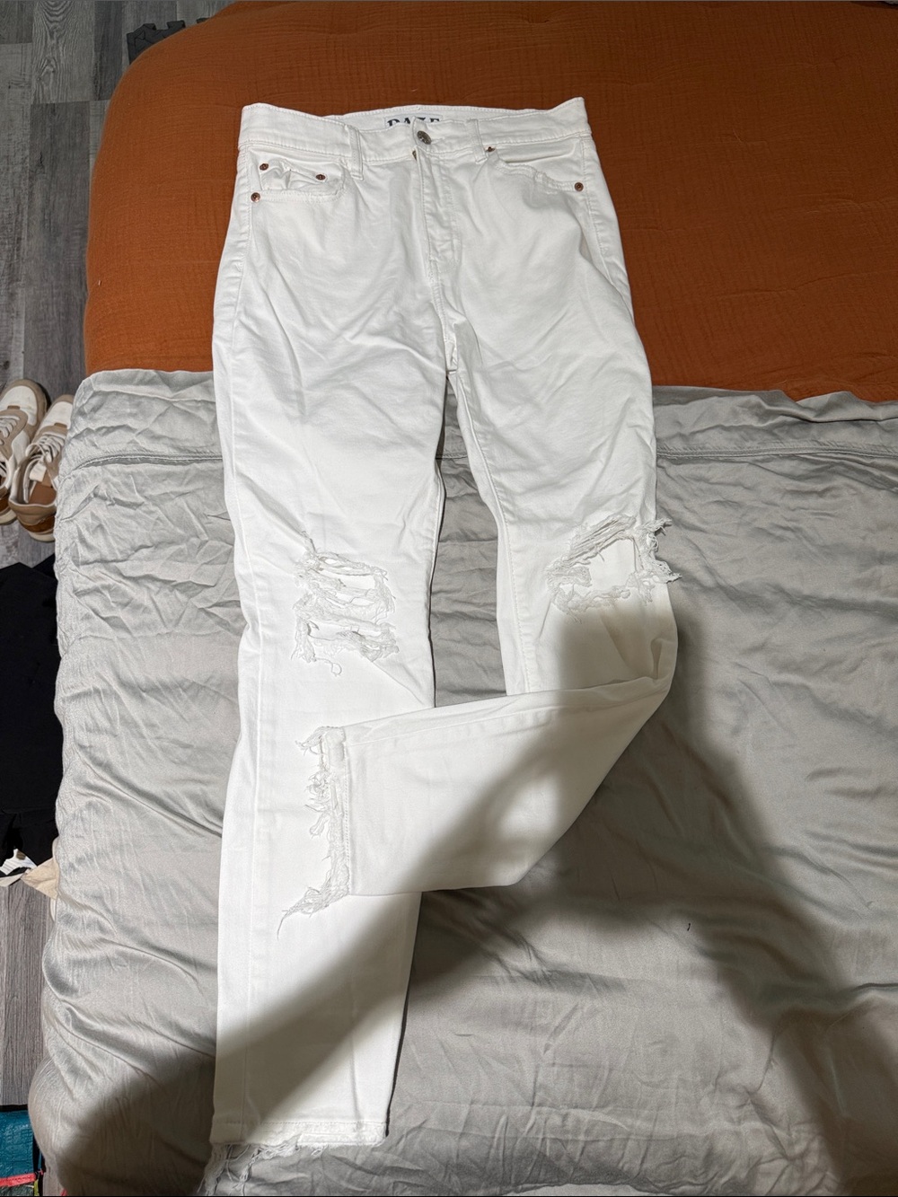 White Distressed Ripped Jeans